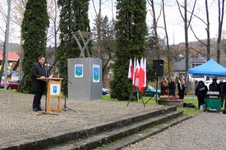 Przemówienie burmistrza Tomasza Bujoka