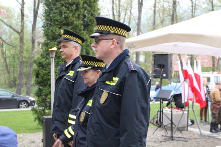 Delegacja wiślańskiej straży miejskiej