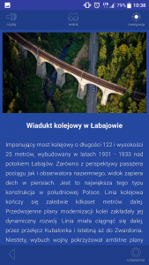 Przykładowe okno na temat atrakcji turystycznej - wiadukt w Łabajowie