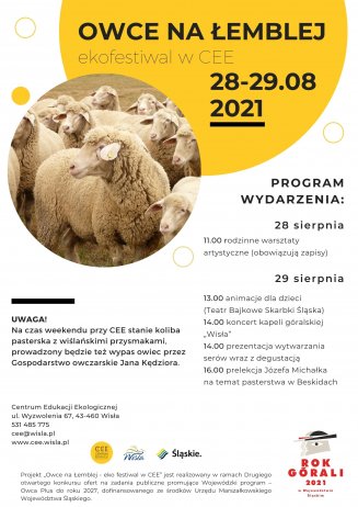 Plakat informujący o wydarzeniu Owce na Łemblej