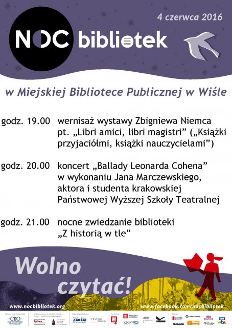 Plakat promujący Noc Bibliotek