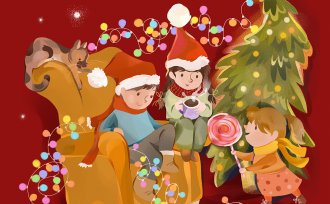 plakat Herbatka u Mikołaja