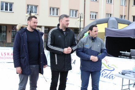 Michał Matyja, Marcin Prus i Sylwester Foltyn przed rozdaniem nagród