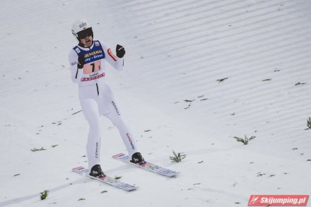 Piotr Żyła po wylądowaniu/fot. T. Mieczyński, skijumping.pl