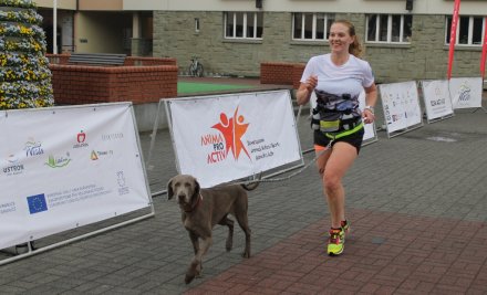 Jedna z zawodniczek pokonała dystans razem z psem