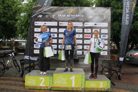 Triumfatorki biegu na podium
