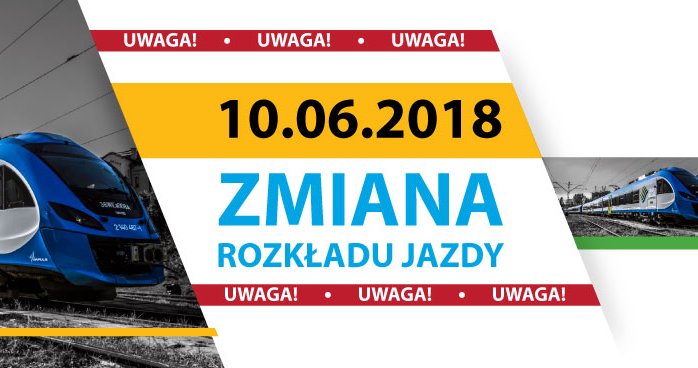 Ilustracja z komunikatem o zmianie rozkładu jazdy