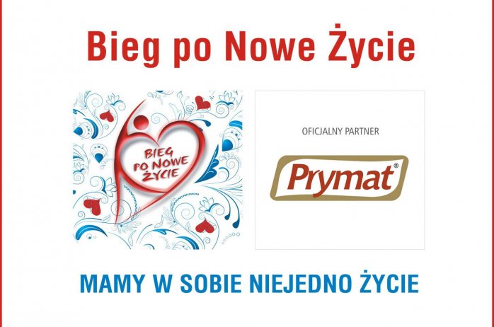 Logo Biegu po Nowe Życie i firmy Prymat