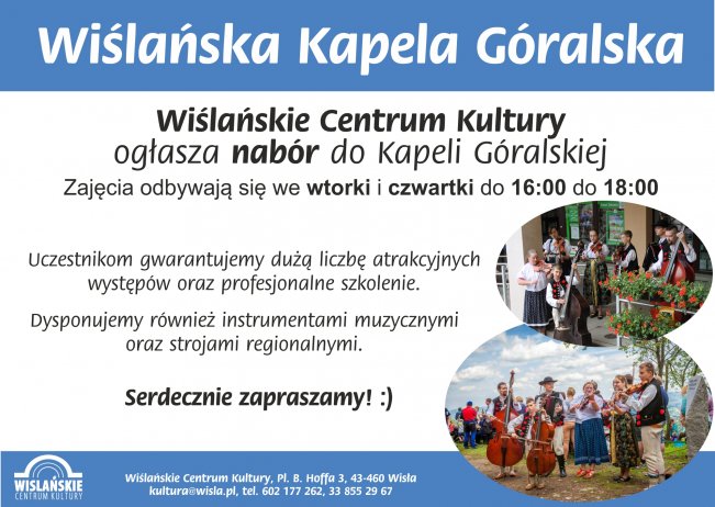 Plakat - Nabór do Wiślańskiej Kapeli Góralskiej