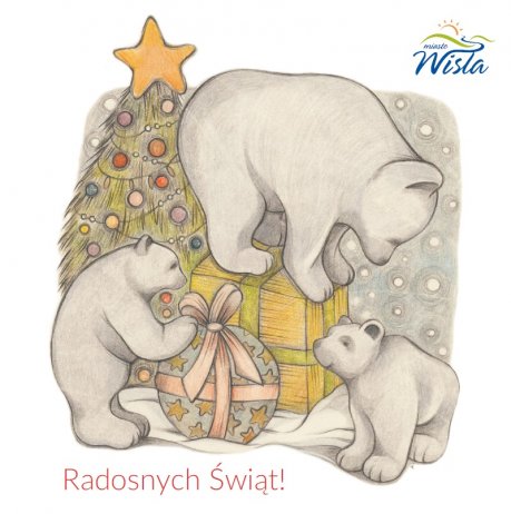 Radosnych Świąt! Grafika Iwony Klimaszewskiej