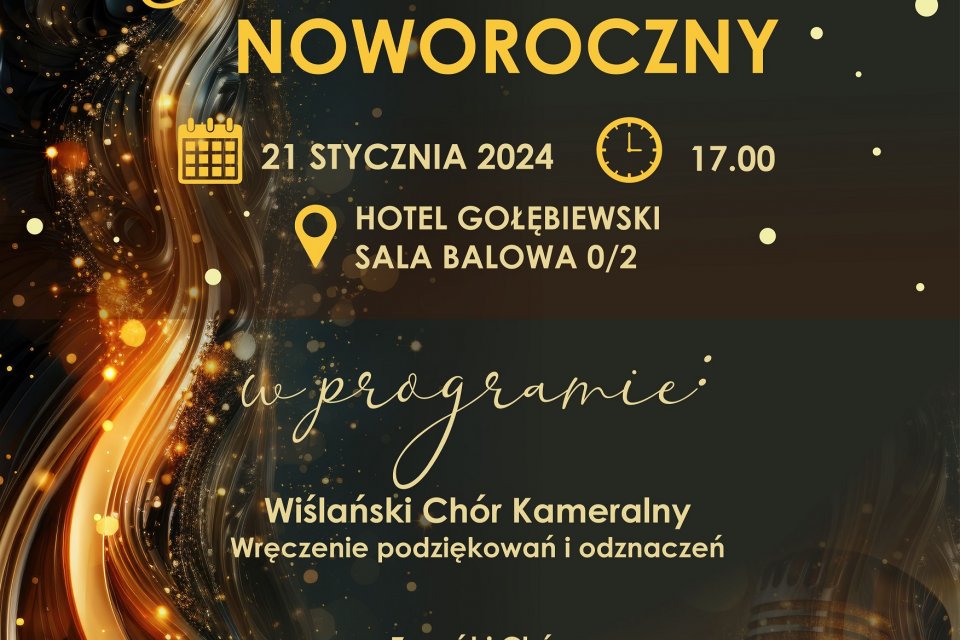 Koncert Noworoczny "Z muzyką przez wieki" - plakat