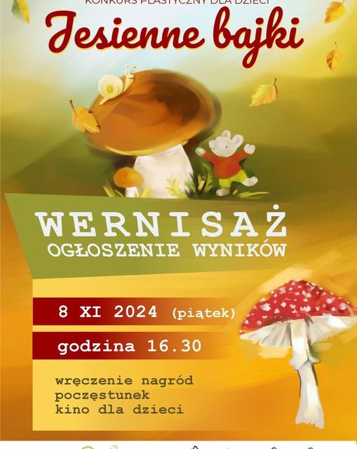 plakat wernisaz konkursu "Jesienne bajki"