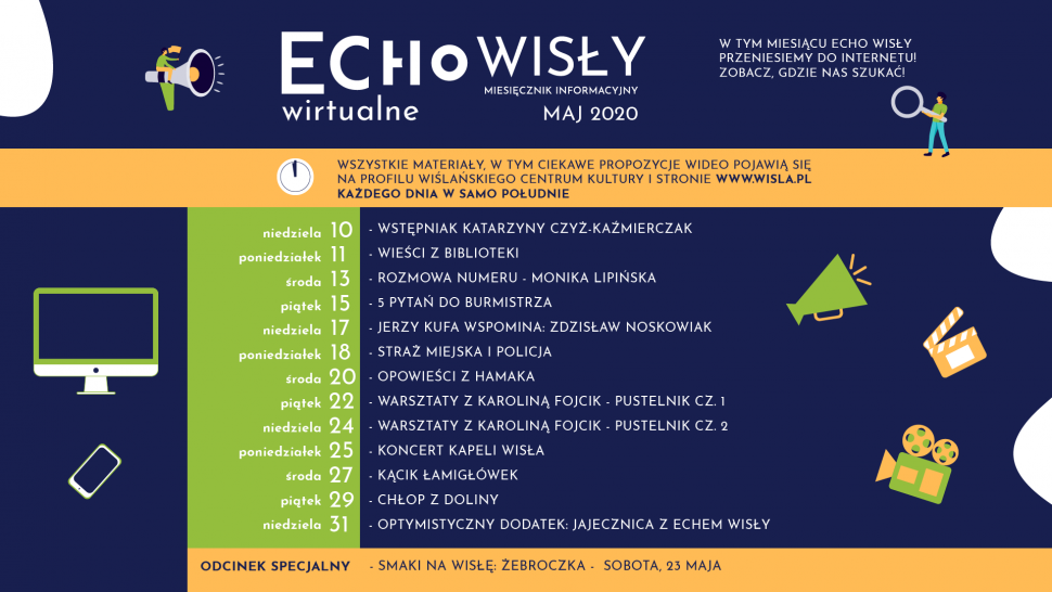 Wirtualne Echo Wisły maj 2020 - ramówka