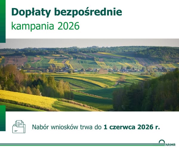 Baner promujący dopłaty bezpośrednie