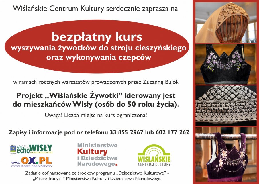 Plakat dotyczący kursu "Wiślańskie Żywotki"